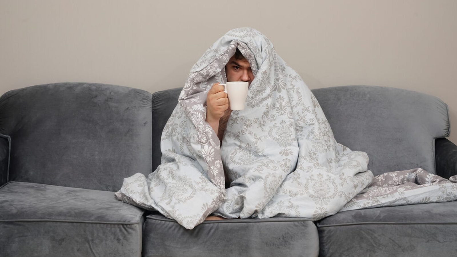 Sick,Day,At,Home.,Handsome,Man,Has,Fever,And,Common